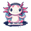 Humorous gaming axolotl design