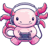 Mignon axolotl avec casque