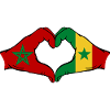 China Senegal Flag Hands Heart Shape