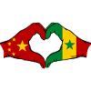 China Senegal Flag Hands Heart Shape