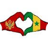 Montenegro Senegal Flag Hands Heart Shape
