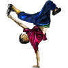 Acrobatic dancer in dynamic style
