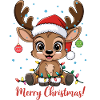 Cute Reindeer Christmas Sweater Merry Christmas