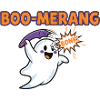 Halloween-Geist mit Boo Merang