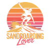 Retro Sunset Sandboarder Lover Summer Sandboarding