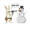 Funny T-Shirt - Bunny vs. Snowman