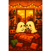 Cute Ghosts Pixel Art