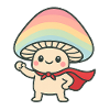Mushroom Superhero Cartoon Design