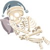 Skeleton with Santa hat