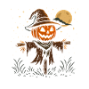 Spooky Pumpkin Wizard Halloween Design
