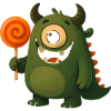 Kulleraugen Monster mit Lutscher