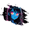 Neon Anime Girl with Glowing Eyes