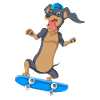 Dachshund Skateboarding Tee