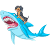 Dachshund Riding Shark Tee