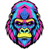 Neon Gorilla Art Illustration
