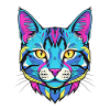 Neon Cat Portrait