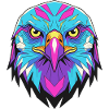 Geometric eagle in neon style