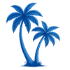 Blue Tropical Palm Trees Illustration