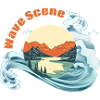 Nature wave scenery cute summer design