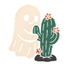 Playful ghost with cactus design