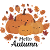 Naughty pumpkins with cute faces autumn