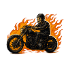 Flame Skeleton Biker