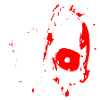 Cyborg skull with red eye
