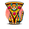 Whimsical Cat Pizza Illustration