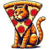 Funny Pizza Cat Fusion Illustration