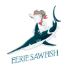 Skeleton cowboy on sawfish