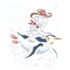 Bone Cowboy Penguin Motif