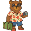 Playful Bear in Summer Vacation Attire