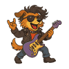 Rocking Dog with Electric Guitar