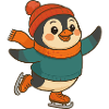 Cute Penguin Skater Skating Art
