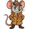Detective Mouse Cartoon Illustration