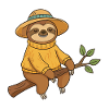 Cozy Sloth in Autumn Attire