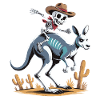 Cowboy Skeleton Rider on Kangaroo