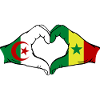 Algeria Senegal Flag Hands Heart Shape