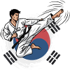Dynamische Taekwondo Kampfkunst Illustration