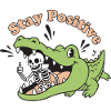 Living Crocodile and Skeleton Motif