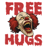 Free Hugs Spooky Halloween Evil Clown