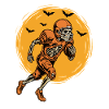 Skeleton Football Player Spooky Halloween