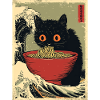 Carino gatto Ramen noodles Giappone onda regalo retrò