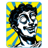 lustige Griechische Comic-Statue mit leerem Blick