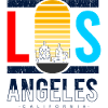 Los Angeles Skyline Retro Design