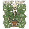 Spooky Plant Man with Skull