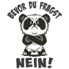 Cuddly panda with humorous saying