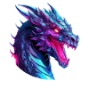 Neon Dragon Head Artwork