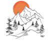 Nocturnal mountain landscape with sunset