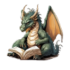 Fantastic Book Dragon with Wings